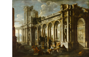 Pietro Cappelli - Capriccio with Figures before a Ruined Arcade