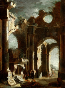Leonardo Coccorante capriccio 1 of a pair